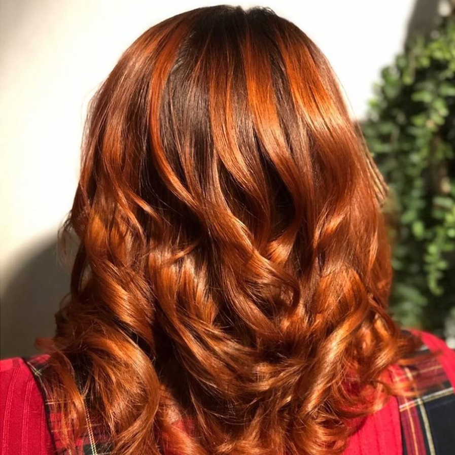 red strawberry blonde ombre