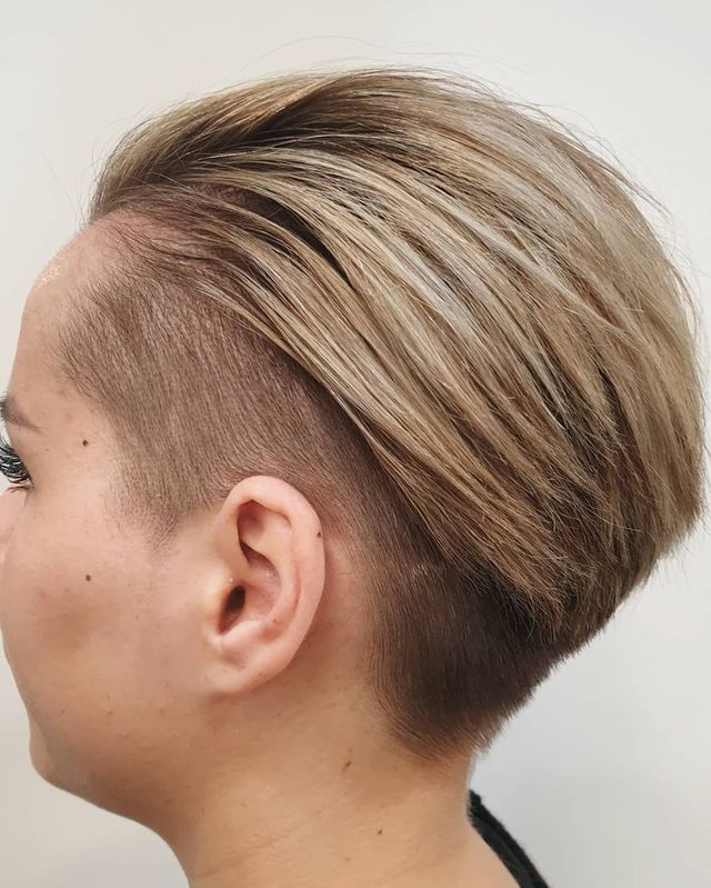 A textured pixie cut